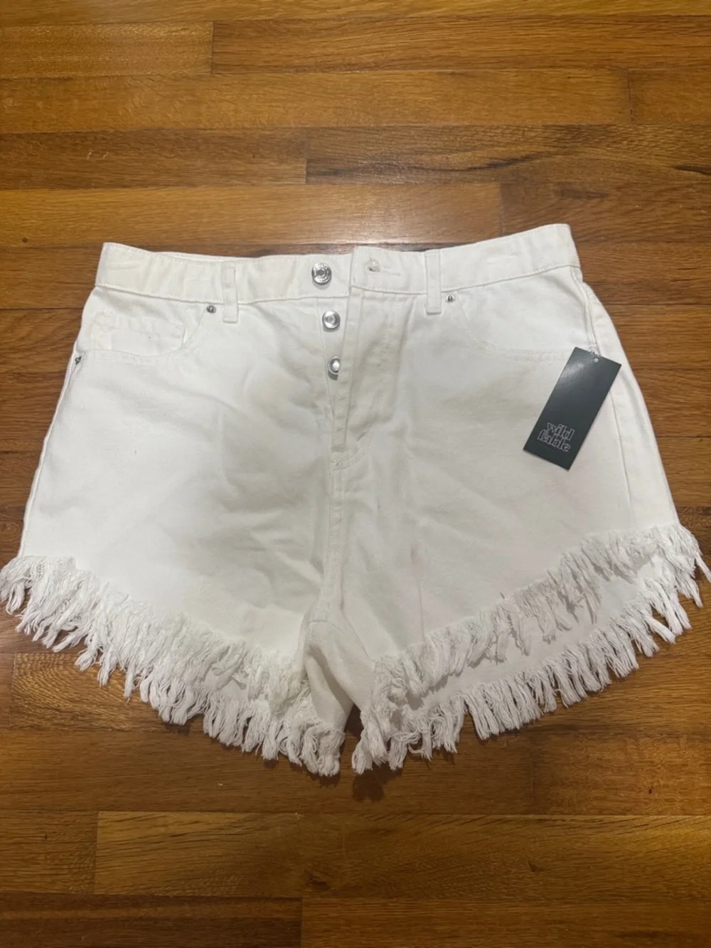 wild fable White Frayed Hem Jean Shorts 8 NWT - Picture 3 of 4